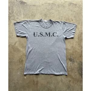 Vintage 1980s/90s U.S. Marine Corps Gray Training Shirt Size Small Made In USA